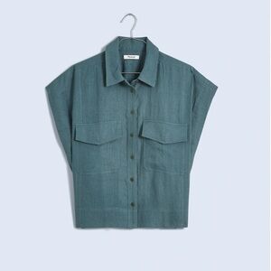 NWT Madewell flap pocket button up shirt in 100 linen - size XS